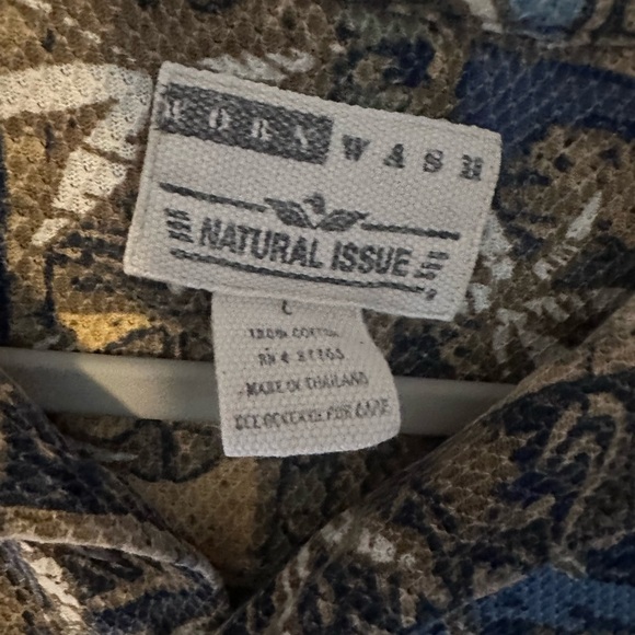 Vintage Patterned Polo Shirt Natural Issue 100% Cotton Size Large - Picture 3 of 7